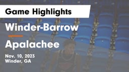 Winder-Barrow  vs Apalachee  Game Highlights - Nov. 10, 2023