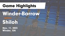 Winder-Barrow  vs Shiloh  Game Highlights - Nov. 11, 2023