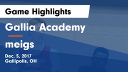 Gallia Academy vs meigs  Game Highlights - Dec. 5, 2017