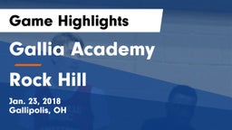Gallia Academy vs Rock Hill  Game Highlights - Jan. 23, 2018