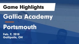 Gallia Academy vs Portsmouth  Game Highlights - Feb. 9, 2018