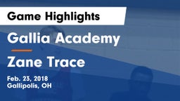 Gallia Academy vs Zane Trace  Game Highlights - Feb. 23, 2018