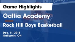 Gallia Academy vs Rock Hill Boys Basketball Game Highlights - Dec. 11, 2018