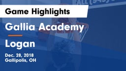 Gallia Academy vs Logan  Game Highlights - Dec. 28, 2018