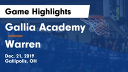 Gallia Academy vs Warren  Game Highlights - Dec. 21, 2019