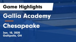 Gallia Academy vs Chesapeake  Game Highlights - Jan. 10, 2020