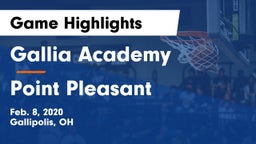 Gallia Academy vs Point Pleasant  Game Highlights - Feb. 8, 2020