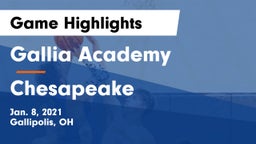 Gallia Academy vs Chesapeake  Game Highlights - Jan. 8, 2021