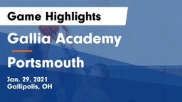 Gallia Academy vs Portsmouth  Game Highlights - Jan. 29, 2021