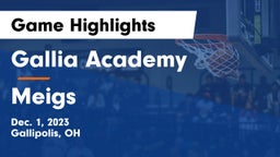 Gallia Academy vs Meigs  Game Highlights - Dec. 1, 2023