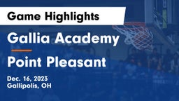 Gallia Academy vs Point Pleasant  Game Highlights - Dec. 16, 2023