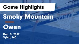 Smoky Mountain  vs Owen  Game Highlights - Dec. 5, 2017