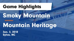 Smoky Mountain  vs Mountain Heritage  Game Highlights - Jan. 2, 2018