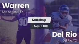 Matchup: Warren  vs. Del Rio  2018