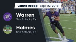 Recap: Warren  vs. Holmes  2018
