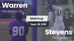 Matchup: Warren  vs. Stevens  2018