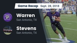 Recap: Warren  vs. Stevens  2018