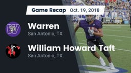 Recap: Warren  vs. William Howard Taft  2018