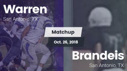 Matchup: Warren  vs. Brandeis  2018