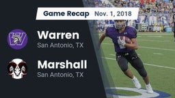 Recap: Warren  vs. Marshall  2018