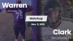 Matchup: Warren  vs. Clark  2018