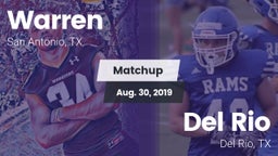 Matchup: Warren  vs. Del Rio  2019