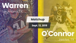 Matchup: Warren  vs. O'Connor  2019