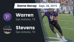 Recap: Warren  vs. Stevens  2019