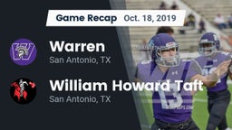Recap: Warren  vs. William Howard Taft  2019