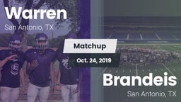 Matchup: Warren  vs. Brandeis  2019