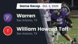 Recap: Warren  vs. William Howard Taft  2020