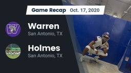 Recap: Warren  vs. Holmes  2020