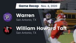 Recap: Warren  vs. William Howard Taft  2020