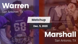 Matchup: Warren  vs. Marshall  2020