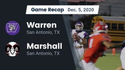 Recap: Warren  vs. Marshall  2020