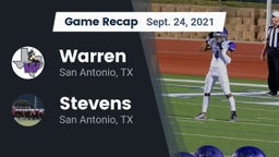 Recap: Warren  vs. Stevens  2021