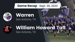 Recap: Warren  vs. William Howard Taft  2022