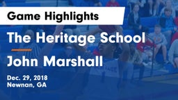 The Heritage School vs John Marshall  Game Highlights - Dec. 29, 2018
