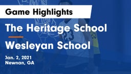 The Heritage School vs Wesleyan School Game Highlights - Jan. 2, 2021