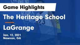 The Heritage School vs LaGrange  Game Highlights - Jan. 12, 2021