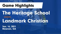 The Heritage School vs Landmark Christian  Game Highlights - Jan. 16, 2021