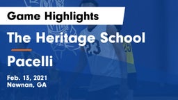 The Heritage School vs Pacelli  Game Highlights - Feb. 13, 2021