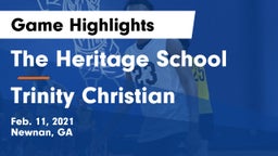 The Heritage School vs Trinity Christian  Game Highlights - Feb. 11, 2021