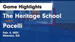 The Heritage School vs Pacelli  Game Highlights - Feb. 4, 2022