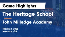 The Heritage School vs John Milledge Academy  Game Highlights - March 2, 2023