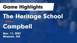 The Heritage School vs Campbell  Game Highlights - Nov. 11, 2023