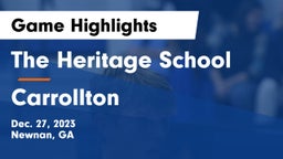 The Heritage School vs Carrollton  Game Highlights - Dec. 27, 2023