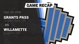 Recap: Grants Pass  vs. Willamette  2016