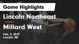 Lincoln Northeast  vs Millard West  Game Highlights - Feb. 2, 2019