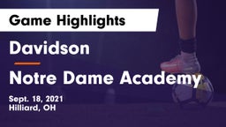 Davidson  vs Notre Dame Academy  Game Highlights - Sept. 18, 2021
